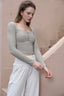ISLACB034 Button long sleeve crop top(Fixed Pad)
