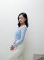 ISLACB015 Sheer shirring long sleeve crop top (4 Colours) (固定胸墊)