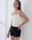 ISLASP007 High waist shirring 2 parts pant (3色)
