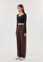 ISLACB045 Layered Elegance Button Long Sleeve crop Top (Fixed Pad)