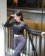 ISLACB031 Sheer long sleeve crop top (固定胸墊)