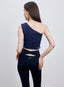 ISLAB057 One shoulder shirring long bra top