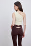 ISLAB057 One shoulder shirring long bra top