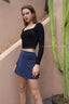 ISLACB034 Button long sleeve crop top(Fixed Pad)