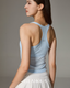 ISLAB072 Knit Layered Bra Top Set (Outer + Bra Tank)