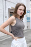 ISLACB030 Cross side crop top (固定胸墊)