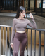ISLACB031 Sheer long sleeve crop top (固定胸墊)