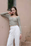 ISLACB034 Button long sleeve crop top(Fixed Pad)