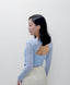 ISLACB015 Sheer shirring long sleeve crop top (4 Colours) (固定胸墊)