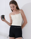 ISLASP007 High waist shirring 2 parts pant (3色)