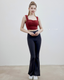 ISLAB054 Thick strap shirring bra top (Fixed Pad)