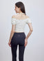 ISLACB039 Puff sleeve ribbon crop top (固定胸墊)