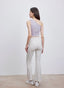 ISLAB057 One shoulder shirring long bra top