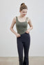 ISLAB017 Double thin strap long bra top(固定胸墊)