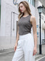 ISLACB030 Cross side crop top (固定胸墊)