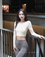 ISLACB031 Sheer long sleeve crop top (固定胸墊)