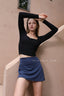 ISLACB034 Button long sleeve crop top(Fixed Pad)