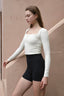 ISLACB034 Button long sleeve crop top(Fixed Pad)