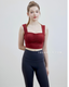 ISLAB054 Thick strap shirring bra top (Fixed Pad)