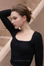 ISLACB034 Button long sleeve crop top(Fixed Pad)