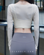 ISLACB031 Sheer long sleeve crop top (固定胸墊)