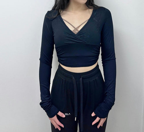 ISLAOUT016 Cotton V neck long sleeve outer (3 colors)