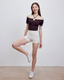 ISLACB039 Puff sleeve ribbon crop top (固定胸墊)