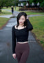 ISLACB012 Swan long sleeve crop top(固定胸墊)