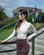 ISLACB032 Special cutout long sleeve crop top