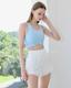 ISLAB047 Mint cooling front cross thick strap bra top