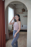 ISLAB017 Double thin strap long bra top(固定胸墊)