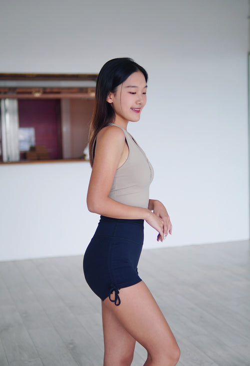 ISLAB013 Button cross back v sport bra top (3色)