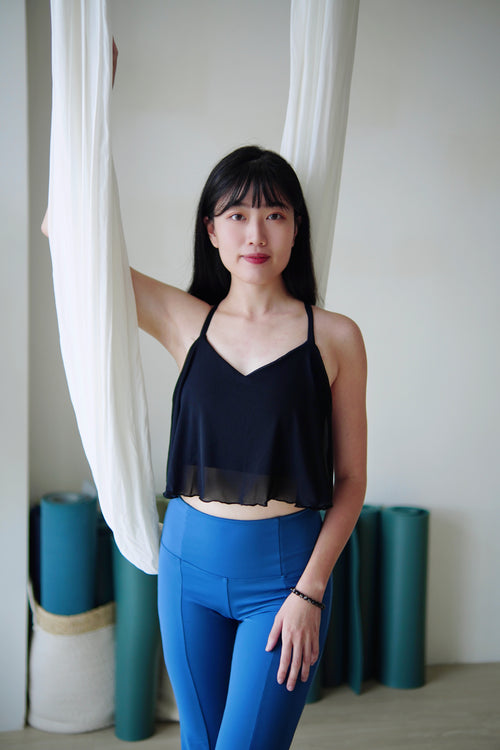 ISLAB015 Sheer layering bra top (4色)(固定胸墊)