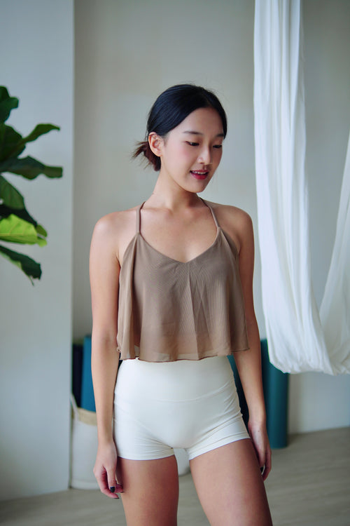 ISLAB015 Sheer layering bra top (4色)(固定胸墊)