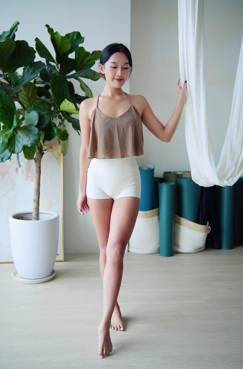 ISLAB015 Sheer layering bra top (4色)(固定胸墊)