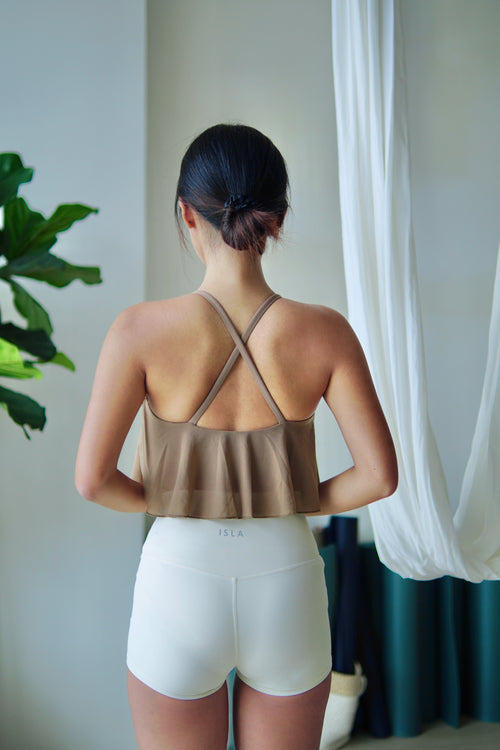 ISLAB015 Sheer layering bra top (4色)(固定胸墊)