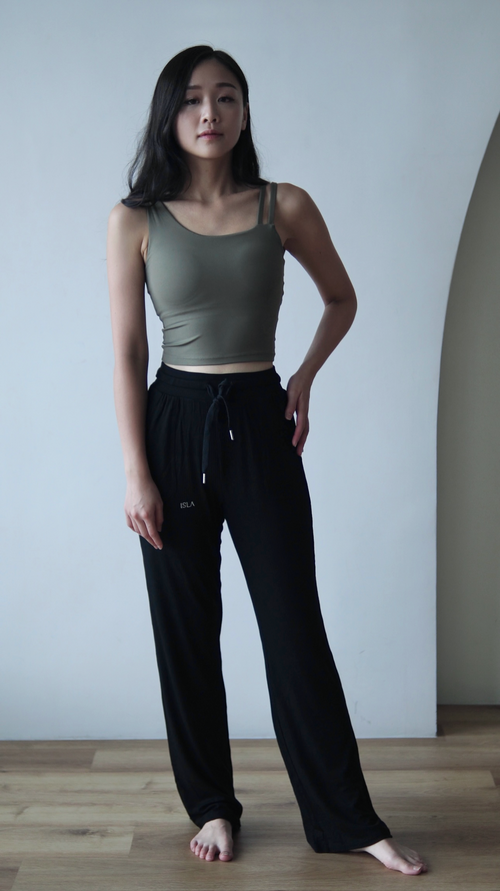 ISLABP007 Cotton soft slim wide leg pant -修長版型(2colors)