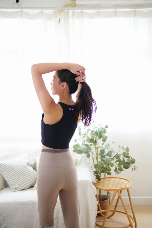 ISLAB002 Thin strap bra top (swimming texture) Ivory