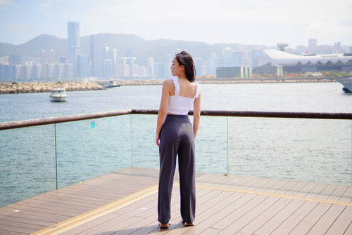 ISLABP002 High waisted banding pant (Deep grey)