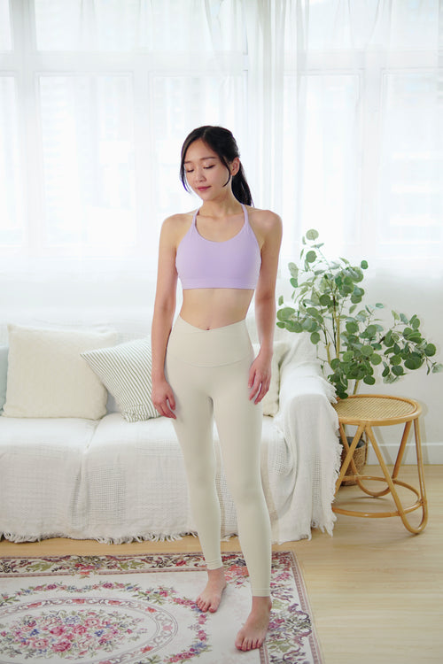 ISLAB005 Triangle back sport bra top - White