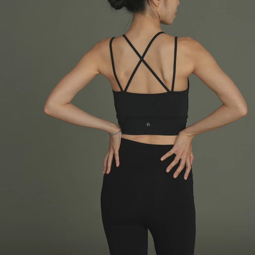 ROUTINE雙帶美背短款sport bra top (此產品不設折扣)