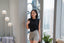 ISLAOUT008 Shirring short outer - 速乾面料 (Black 黑色)