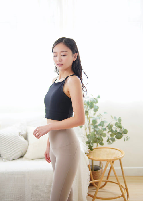 ISLAB002 Thin strap bra top (swimming texture) Ivory