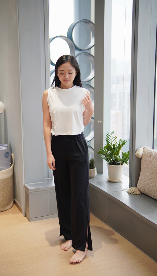 ISLAOUT008 Shirring short outer - 速乾面料 (light white 白色)