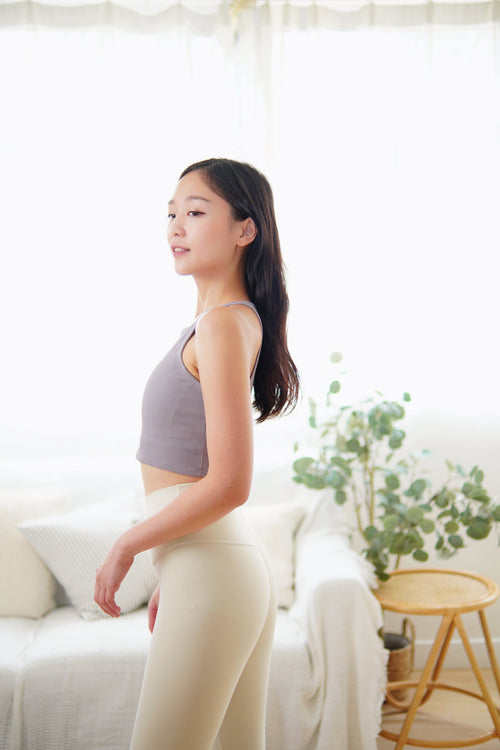 ISLAB002 Thin strap bra top (swimming texture) Ivory