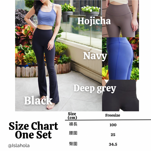 ISLABC003 high elasticity Freesize bootcut pant (Black)