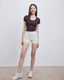 ISLACB041 Ultra soft cotton short sleeve crop top