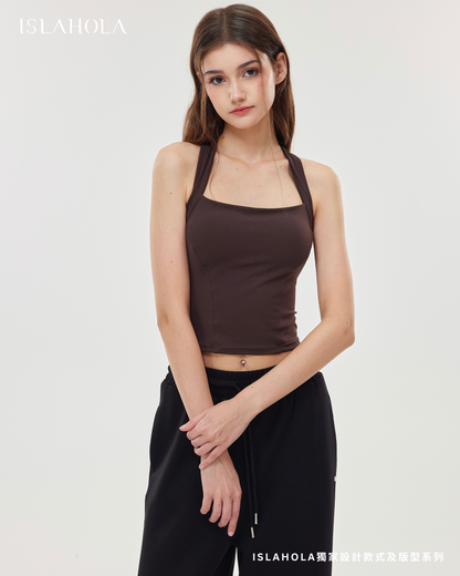 ISLAB073 Square Neck Dual Strap Back Bra Top (ISLAHOLA Exclusive)