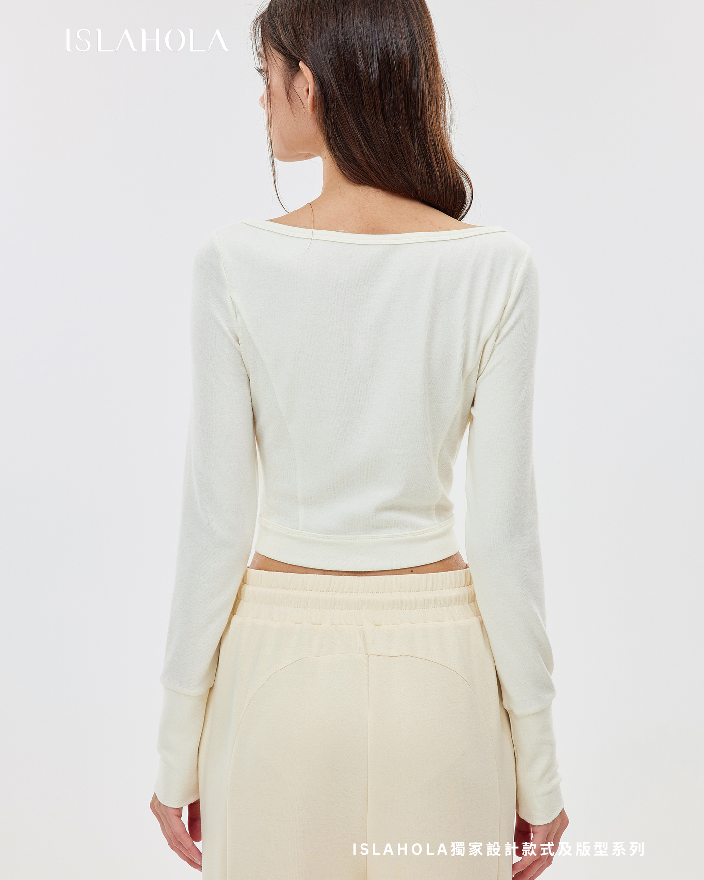 ISLAOUT074 Button Scoop Neck Long Sleeve Outer (ISLAHOLA Exclusive)