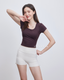 ISLACB041 Ultra soft cotton short sleeve crop top